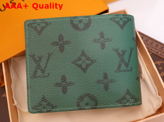 Louis Vuitton Multiple Wallet in Green Vintage Monogram Canvas Replica