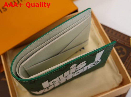 Louis Vuitton Multiple Wallet in Green Vintage Monogram Canvas Replica