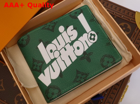 Louis Vuitton Multiple Wallet in Green Vintage Monogram Canvas Replica