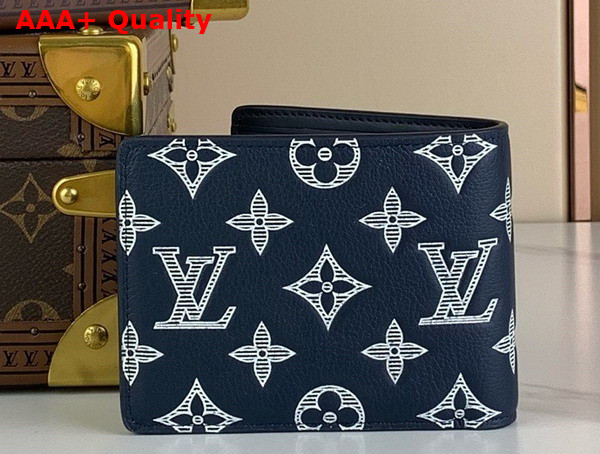 Louis Vuitton Multiple Wallet in Navy Blue Monogram Shadow Calf Leather M83379 Replica