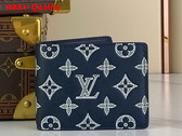 Louis Vuitton Multiple Wallet in Navy Blue Monogram Shadow Calf Leather M83379 Replica