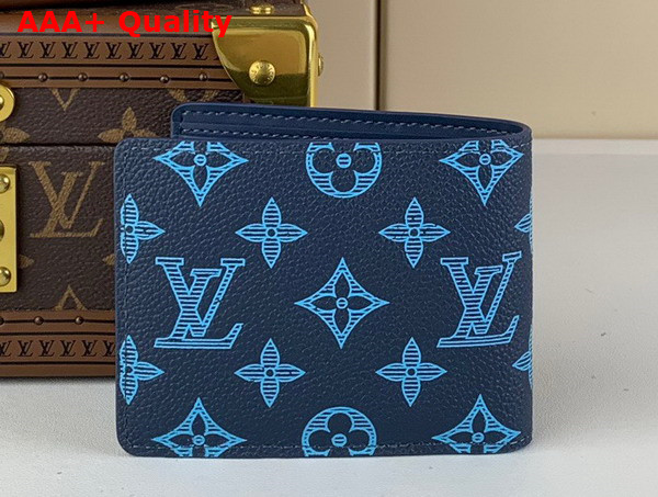 Louis Vuitton Multiple Wallet in Navy River Blue Calf Leather M82323 Replica