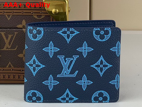 Louis Vuitton Multiple Wallet in Navy River Blue Calf Leather M82323 Replica