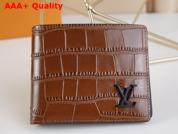 Louis Vuitton Multiple Wallet in Tan Crocodilien Leather N81821 Replica