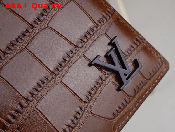 Louis Vuitton Multiple Wallet in Tan Crocodilien Leather N81821 Replica