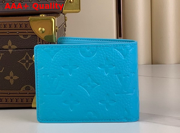 Louis Vuitton Multiple Wallet in Turquoise Taurillon Monogram Embossed Cowhide Leather M11501 Replica