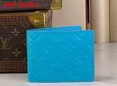 Louis Vuitton Multiple Wallet in Turquoise Taurillon Monogram Embossed Cowhide Leather M11501 Replica