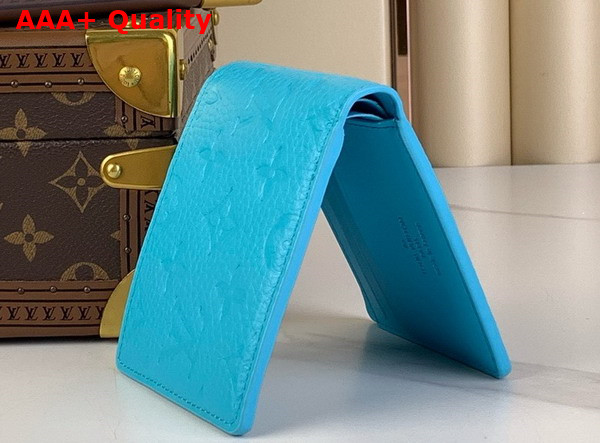 Louis Vuitton Multiple Wallet in Turquoise Taurillon Monogram Embossed Cowhide Leather M11501 Replica