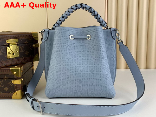 Louis Vuitton Muria Bucket Bag in Bleu Horizon Blue Mahina Calfskin Leather Replica