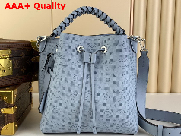 Louis Vuitton Muria Bucket Bag in Bleu Horizon Blue Mahina Calfskin Leather Replica