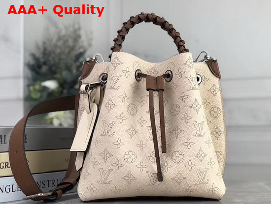 Louis Vuitton Muria Bucket Bag in Creme Beige Mahina Perforated Calf Letaher M55801 Replica