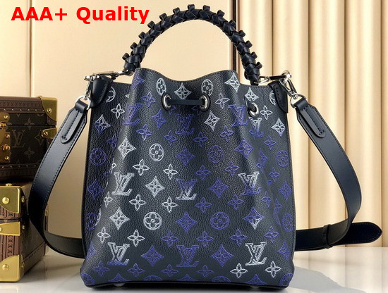 Louis Vuitton Muria Tote Bag in Navy Blue Mahina Perforated Calfskin M59554 Replica