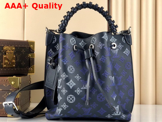 Louis Vuitton Muria Tote Bag in Navy Blue Mahina Perforated Calfskin M59554 Replica