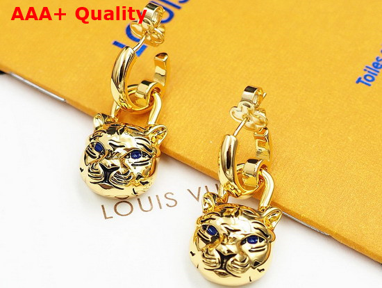 Louis Vuitton My LV Tiger Earrings Gold Color Hardware Replica