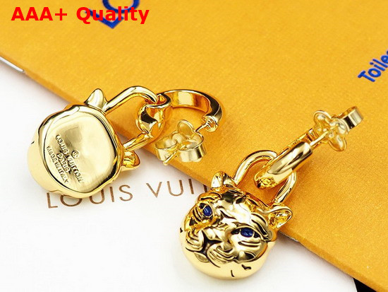 Louis Vuitton My LV Tiger Earrings Gold Color Hardware Replica