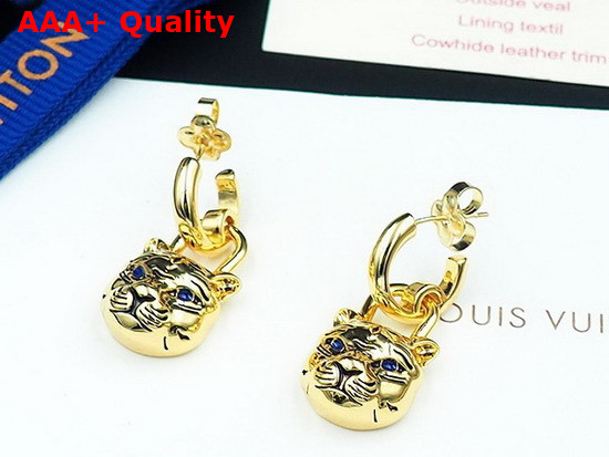 Louis Vuitton My LV Tiger Earrings Gold Color Hardware Replica