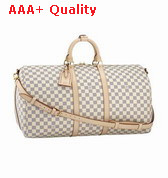 Louis Vuitton Keepall 55 N41429 White Damier Canvas Replica