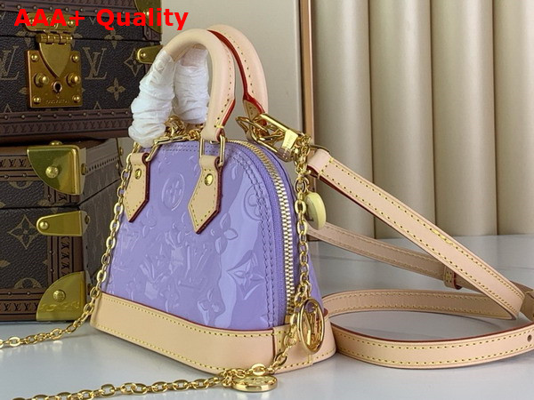 Louis Vuitton Nano Alma Bag in Glossy Lilac Monogram Vernis Leather M82974 Replica