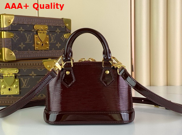 Louis Vuitton Nano Alma Bag in Wine Red Epi Leather Replica