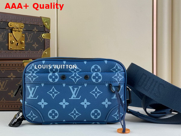 Louis Vuitton Nano Alpha City Bag in Atlantic Blue Monogram Coated Canvas M82801 Replica