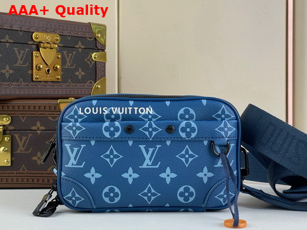 Louis Vuitton Nano Alpha City Bag in Atlantic Blue Monogram Coated Canvas M82801 Replica