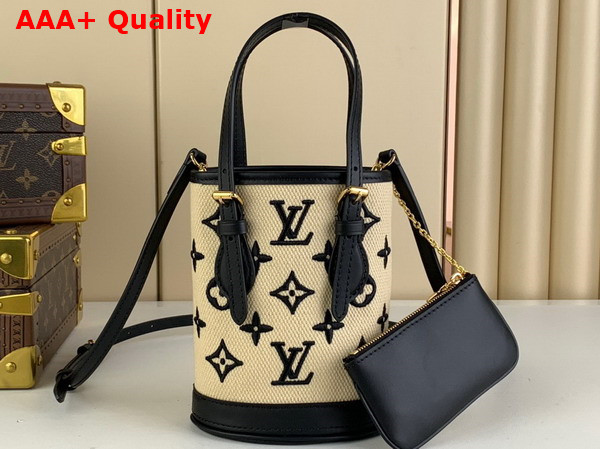 Louis Vuitton Nano Bucket Black Lotus Cotton M82418 Replica