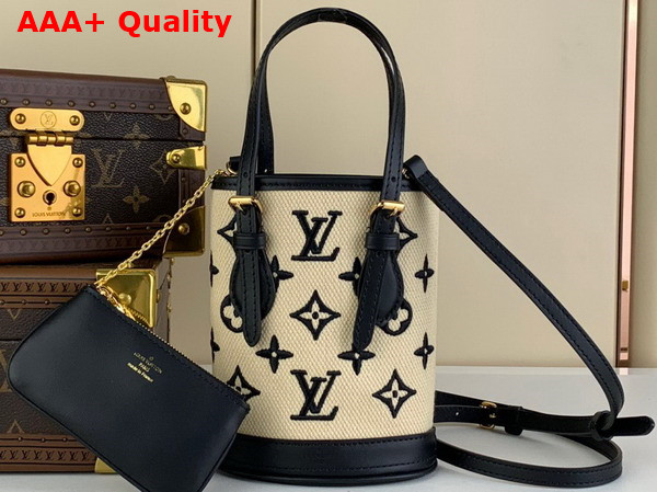 Louis Vuitton Nano Bucket Black Lotus Cotton M82418 Replica