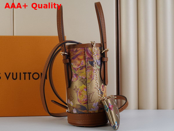 Louis Vuitton Nano Bucket in Metallic Flower Pattern Canvas is Part of the LV Garden Animation M81724 Replica