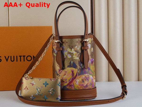 Louis Vuitton Nano Bucket in Metallic Flower Pattern Canvas is Part of the LV Garden Animation M81724 Replica