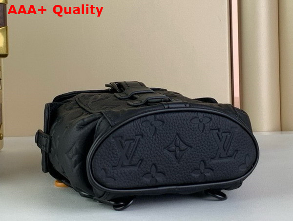 Louis Vuitton Nano Christopher Black Taurillon Monogram Embossed Cowhide Leather M83164 Replica