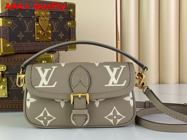 Louis Vuitton Nano Diane in Bicolor Monogram Empreinte Leather Tourterelle Beige Cream M83300 Replica