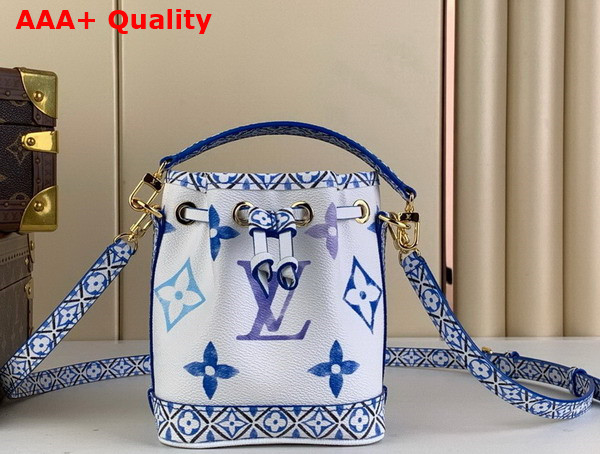 Louis Vuitton Nano Noe Bag in Blue Monogram Coated Canvas Replica