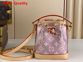 Louis Vuitton Nano Noe Bag in Pink Monoglam Coated Canvas Replica