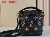 Louis Vuitton Nano Noe Black Beige Monogram Empreinte Leather Replica