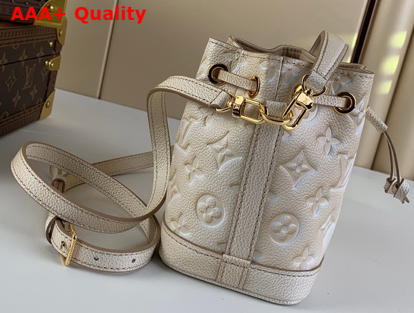 Louis Vuitton Nano Noe Light Beige Monogram Empreinte Embossed Supple Grained Cowhide Leather M81463 Replica