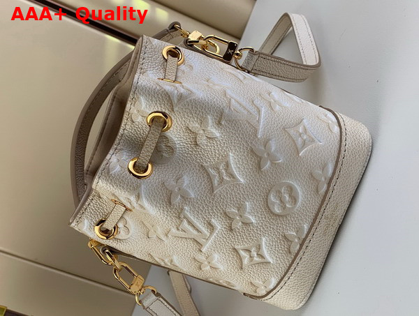 Louis Vuitton Nano Noe Light Beige Monogram Empreinte Embossed Supple Grained Cowhide Leather M81463 Replica