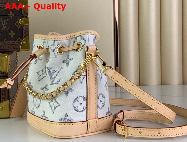 Louis Vuitton Nano Noe Multicolor White Monogram Jacquard Fabric M83453 Replica