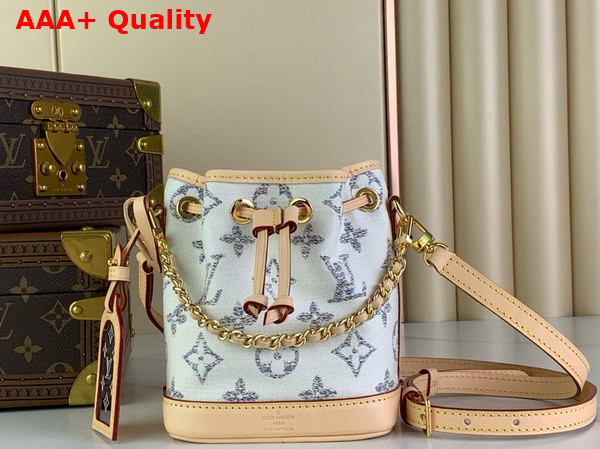 Louis Vuitton Nano Noe Multicolor White Monogram Jacquard Fabric M83453 Replica