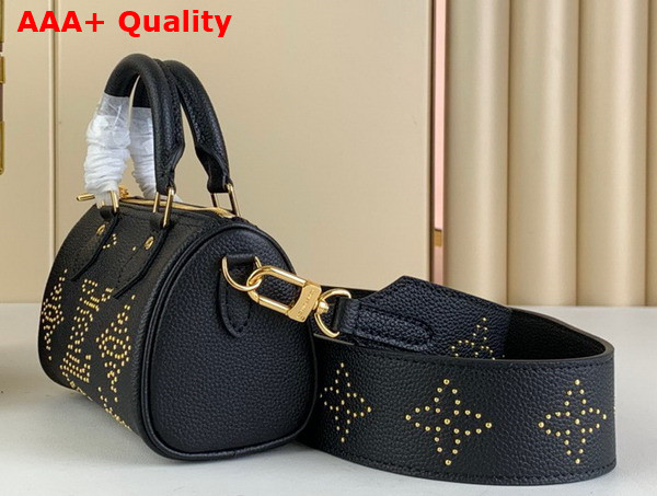 Louis Vuitton Nano Speedy Bag in Black Monogram Empreinte Grained Cowhide Leather with Studs Replica