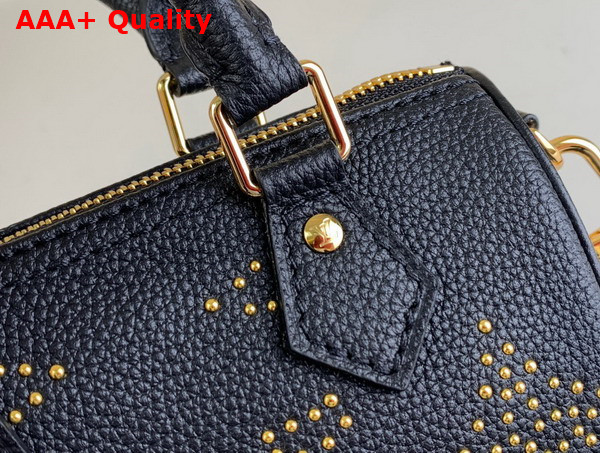 Louis Vuitton Nano Speedy Bag in Black Monogram Empreinte Grained Cowhide Leather with Studs Replica