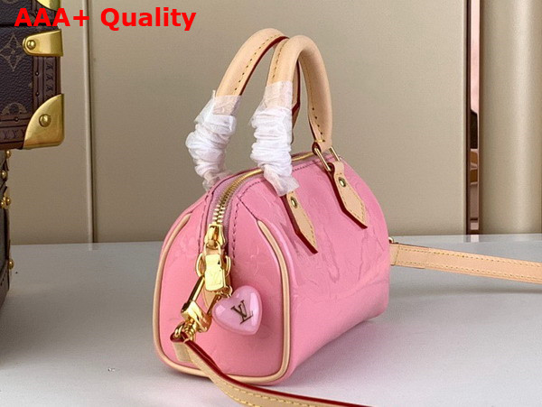 Louis Vuitton Nano Speedy Bag in Mochi Pink Monogram Vernis Embosse Patent Calf Leather M81879 Replica