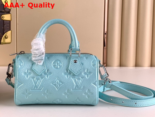 Louis Vuitton Nano Speedy Bag in Pearly Lagoon Turquoise Monogram Empreinte Embossed Supple Grained Cowhide Leather M82342 Replica