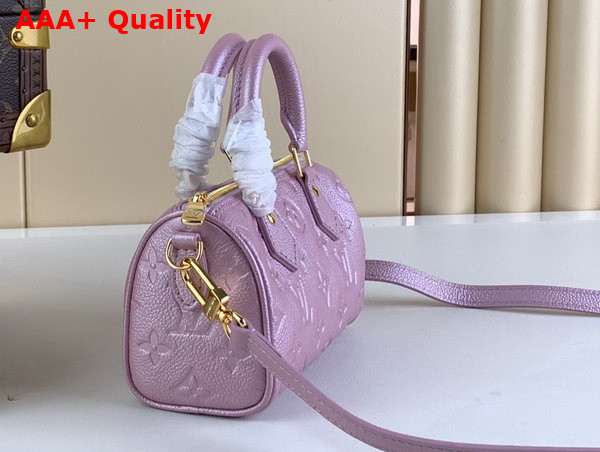 Louis Vuitton Nano Speedy Bag in Pearly Lilac Monogram Empreinte Embossed Supple Grained Cowhide Leather Replica