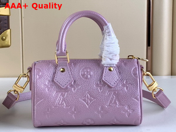 Louis Vuitton Nano Speedy Bag in Pearly Lilac Monogram Empreinte Embossed Supple Grained Cowhide Leather Replica