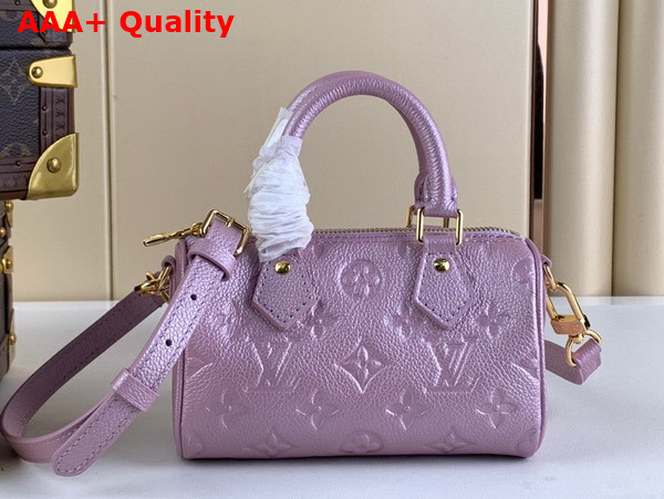 Louis Vuitton Nano Speedy Bag in Pearly Lilac Monogram Empreinte Embossed Supple Grained Cowhide Leather Replica