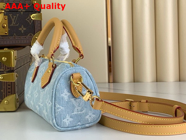 Louis Vuitton Nano Speedy Bag in Sky Blue Monogram Denim M11212 Replica