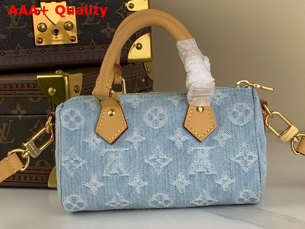 Louis Vuitton Nano Speedy Bag in Sky Blue Monogram Denim M11212 Replica