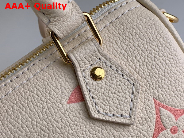 Louis Vuitton Nano Speedy Bicolor Monogram Empreinte Leather Creme Rose Trianon Replica