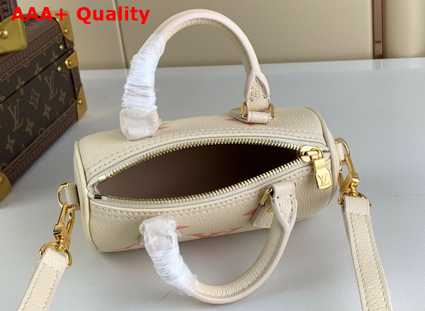 Louis Vuitton Nano Speedy Bicolor Monogram Empreinte Leather Creme Rose Trianon Replica