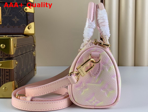 Louis Vuitton Nano Speedy Pink Monogram Empreinte Embossed Supple Grained Cowhide Leather M81508 Replica